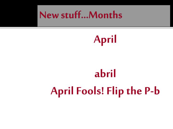 months of the year ppt