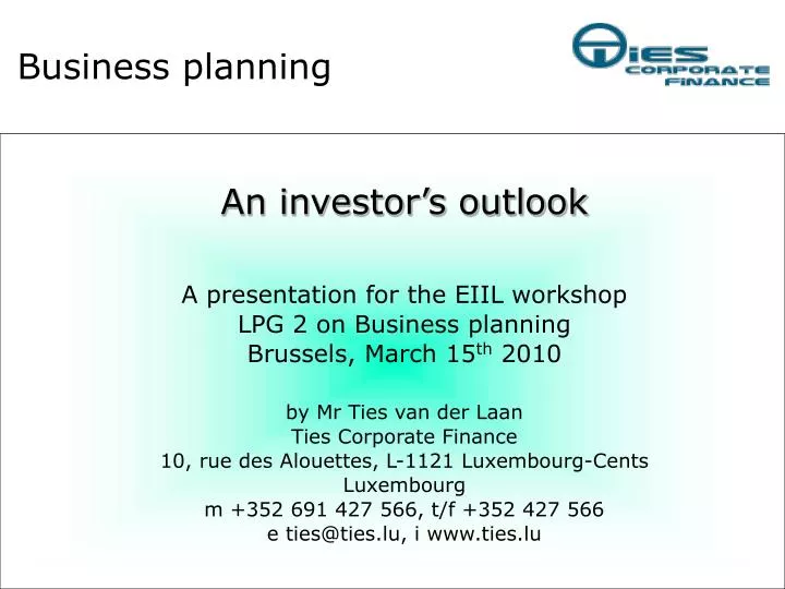 How To Prepare A Business Plan For Investors