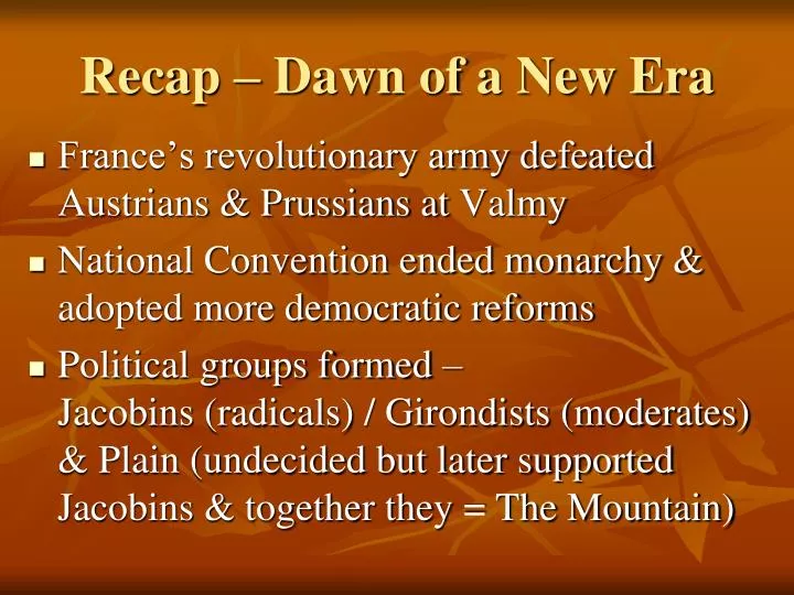 PPT - Recap – Dawn of a New Era PowerPoint Presentation - ID:3702748