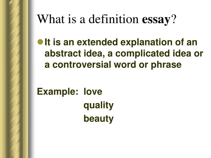 definition essays examples