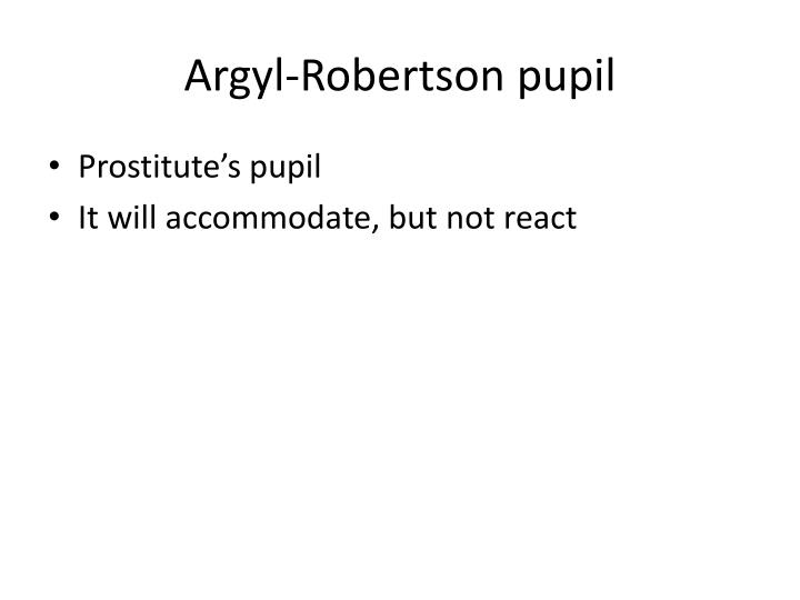 argyll robertson pupil test