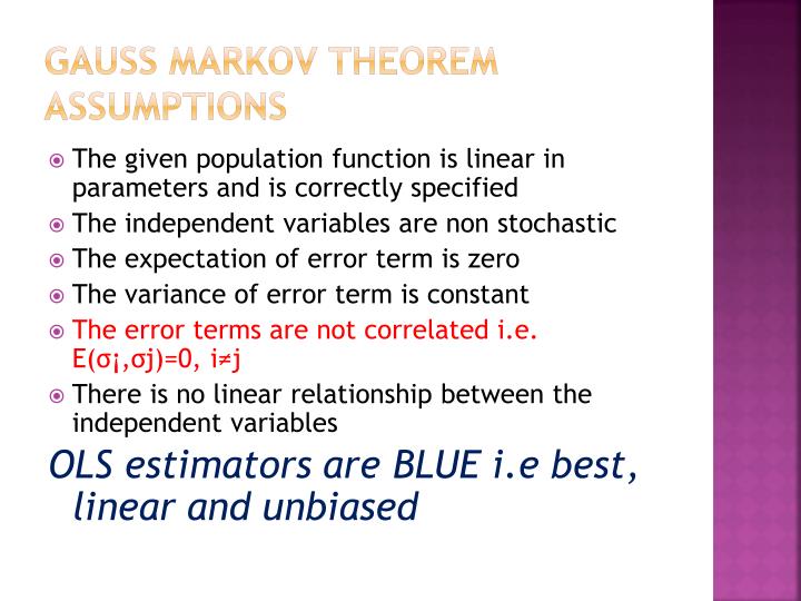 gauss markov theorem Definitions of gauss-markov theorem, synonyms, antonyms, derivatives of gauss-markov theorem, analogical dictionary of gauss-markov theorem (english. gauss markov theorem Definitions of gauss-markov theorem, synonyms, antonyms, derivatives of gauss-markov theorem, analogical dictionary of gauss-markov theorem (english.
