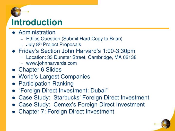 foreign direct investment starbucks case essay Starbucks foreign direct investment print reference this published: 23rd march, 2015 last edited: 31st may, 2017 disclaimer: this essay has been submitted by a. foreign direct investment starbucks case essay Starbucks foreign direct investment print reference this published: 23rd march, 2015 last edited: 31st may, 2017 disclaimer: this essay has been submitted by a.