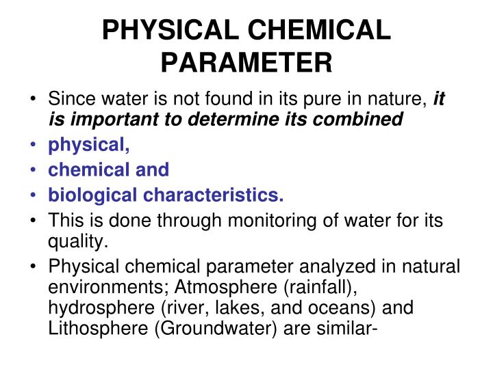 chemical parameters of fresh waters The three main types of water are freshwater, brackish water, and saltwater in this lesson, we're going to discuss the physical and chemical attributes of each of . chemical parameters of fresh waters The three main types of water are freshwater, brackish water, and saltwater in this lesson, we're going to discuss the physical and chemical attributes of each of .