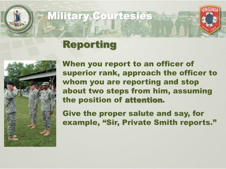essays on military customs and courtesies Many army customs compliment procedures required by military courtesy, while others add to the graciousness of garrison life the breach of some army customs merely brands the offender as ignorant, careless, or ill bred. essays on military customs and courtesies Many army customs compliment procedures required by military courtesy, while others add to the graciousness of garrison life the breach of some army customs merely brands the offender as ignorant, careless, or ill bred.