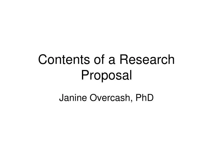 components of thesis proposal components of thesis proposal