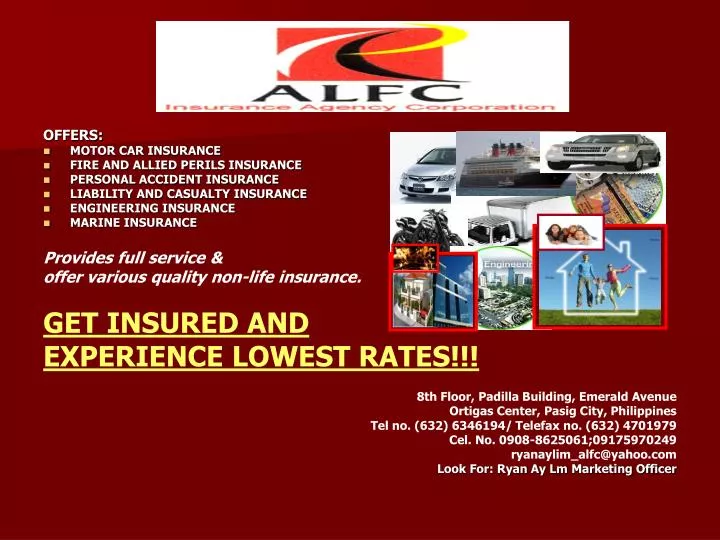 Ppt Offers Motor Car Insurance Fire And Allied Perils Offers