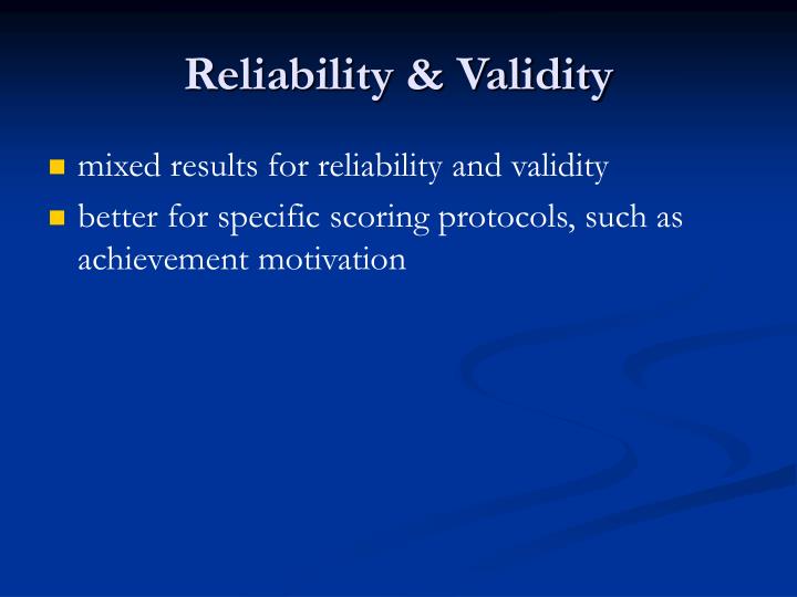 reliability and validity of personality tests
