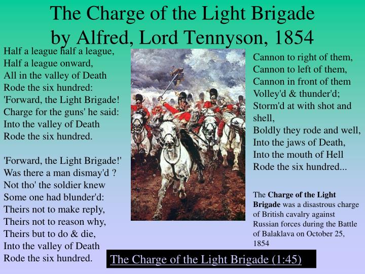 tennyson light brigade tennyson light brigade