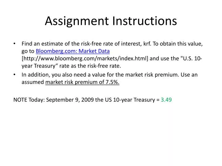 Assignment instructions