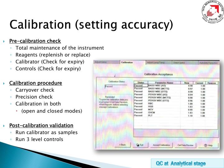 sample calibration procedure sample calibration procedure