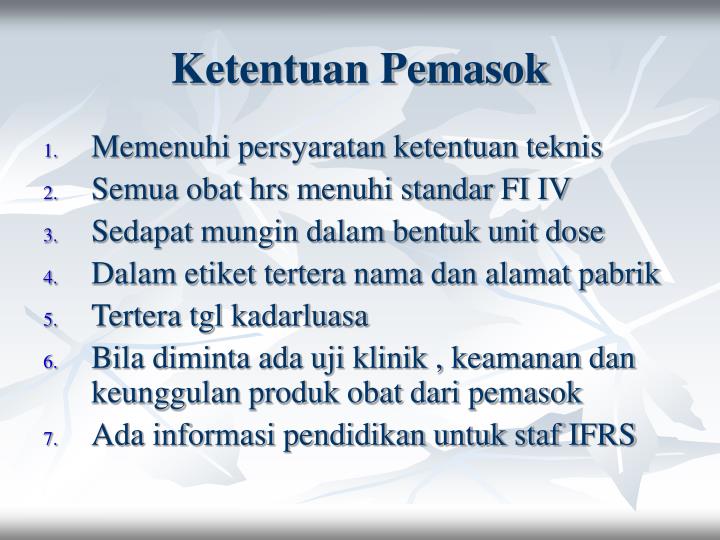 PPT - Pemasok Obat Di RS PowerPoint Presentation - ID:4000221