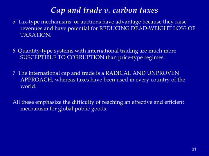 Advantages and disadvantages of cap and trade system