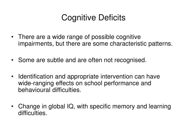 What Is An Example Of A Cognitive Deficit