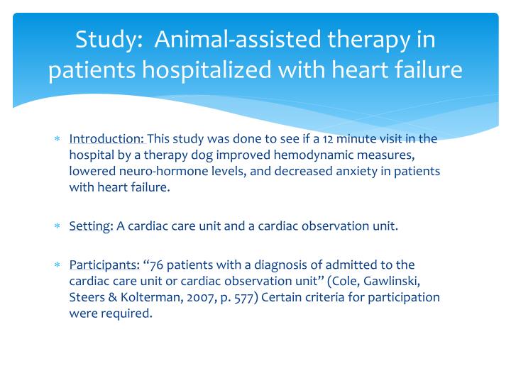 the benefits of animal assisted therapy aat on the treatment of patients The history of animal-assisted therapy animal-assisted therapy (aat) is the term most often used when animals are utilized as a therapeutic treatment option for. the benefits of animal assisted therapy aat on the treatment of patients The history of animal-assisted therapy animal-assisted therapy (aat) is the term most often used when animals are utilized as a therapeutic treatment option for.
