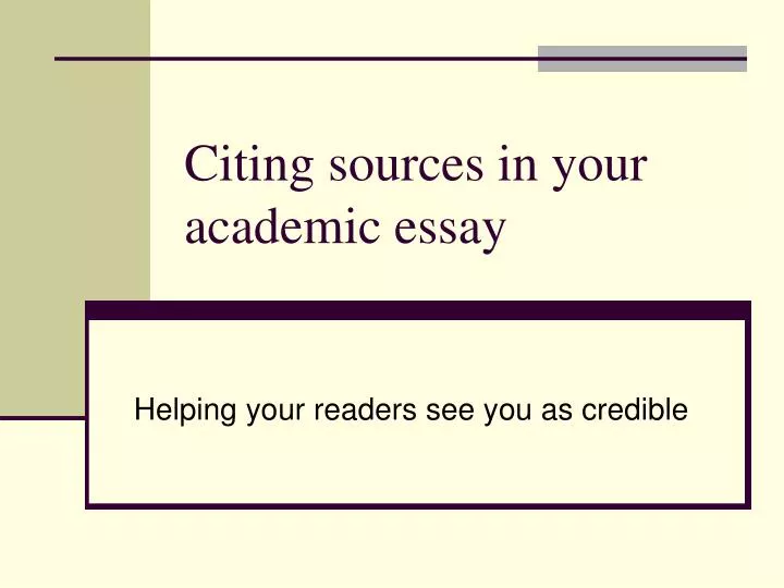 how to cite sources in an essay