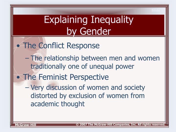 Conflict perspective gender inequality