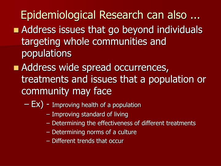PPT Epidemiological Research PowerPoint Presentation ID4179478