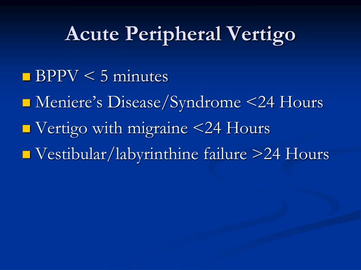 peripheral vertigo peripheral vertigo