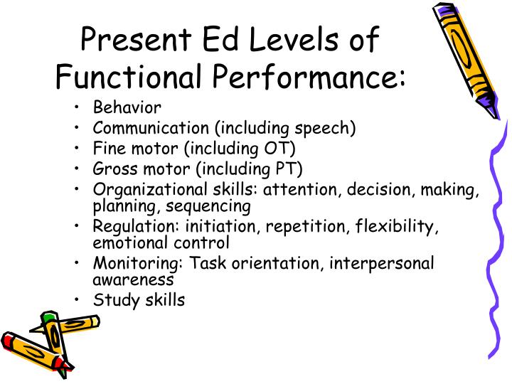 Samples Of Iep Summary Of Present Level Performance