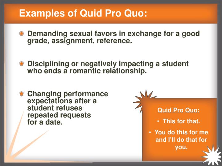 Quid pro quo sexual harassment definition images 522
