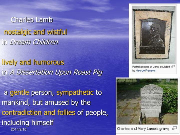 Charles lamb dissertation upon roast pig text