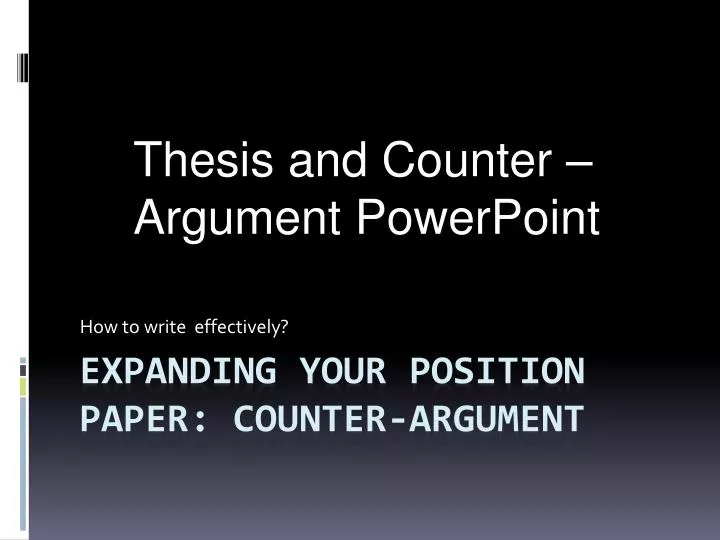 Writing an argumentative essay powerpoint