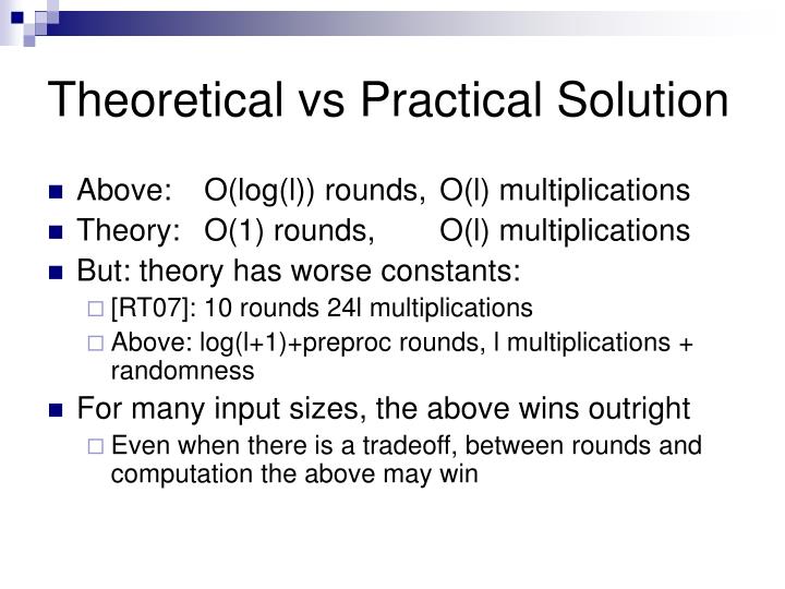 theoretical v . practical theoretical vs . practical