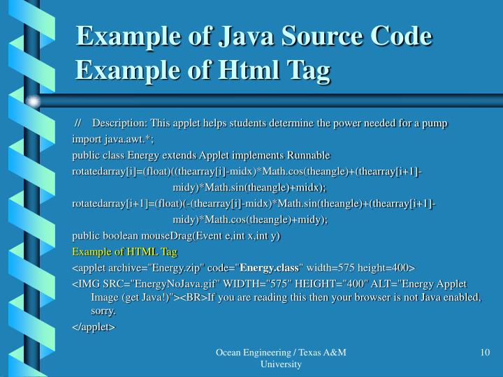 Java examples (example source code) Organized by topic