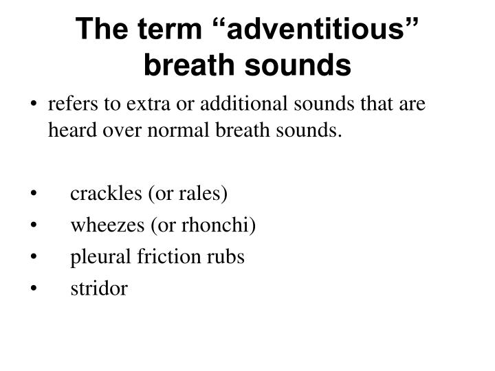 adventitious breath sounds in infant adventitious breath sounds in infant