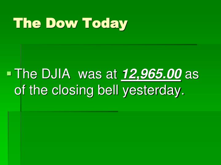PPT The Dow Jones Industrial Average PowerPoint Presentation ID4295708
