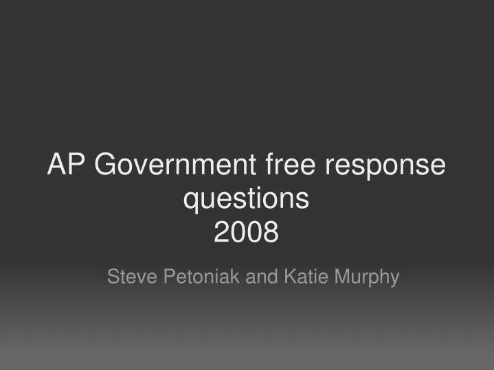 ap government response ap government response