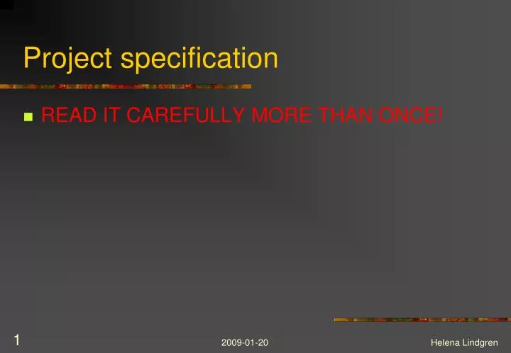 project specification project specification