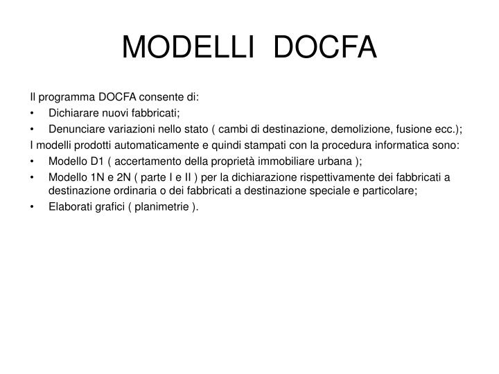 Accertamento Della Proprietà Immobiliare Urbana Mod D1