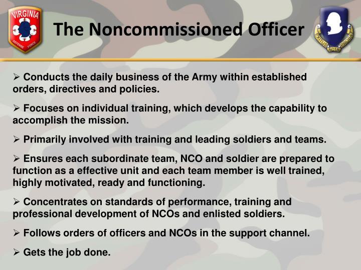 nco support channel The nco support channel is not an independent channel it is incumbent on the users of this channel to ensure that the chain of command is kept informed of actions implemented through the nco support channel and to eliminate the possibility of the nco support channel operating outside of command policy and directives. nco support channel The nco support channel is not an independent channel it is incumbent on the users of this channel to ensure that the chain of command is kept informed of actions implemented through the nco support channel and to eliminate the possibility of the nco support channel operating outside of command policy and directives.