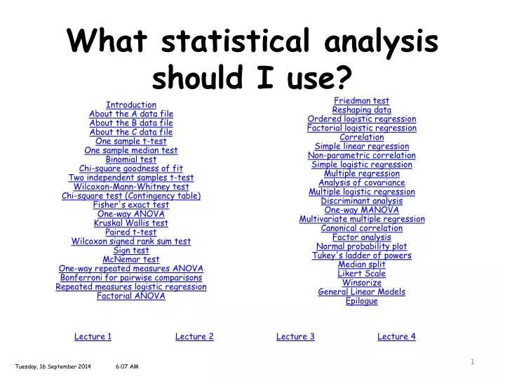 statistical tools for data analysis ppt