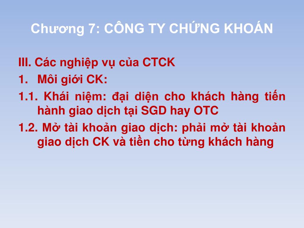 PPT THỊ TRƯỜNG CHỨNG KHOÁN PowerPoint Presentation free download ID