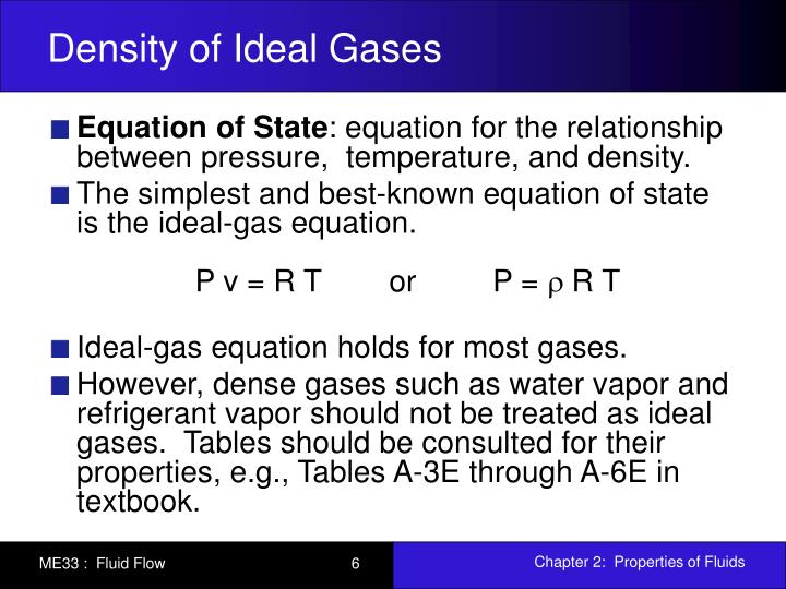 Ppt Chapter 2 Properties Of Fluids Powerpoint Presentation Id Density Of Ideal Gases Equation State