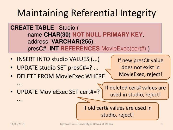 referential integrity