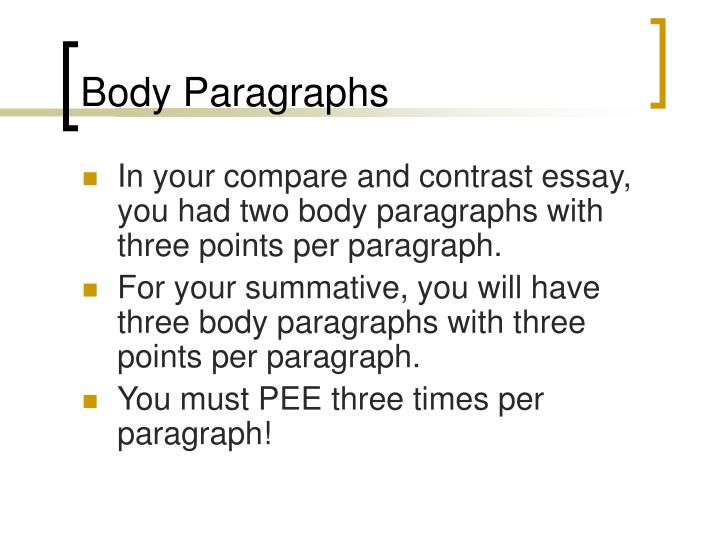 Compare Sibling and Body Paragraph