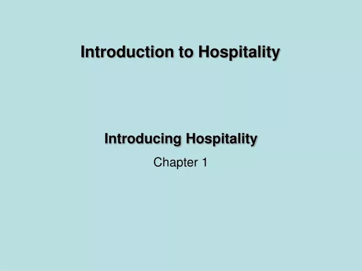 hospitality training report chapter 1 introduction hospitality training report chapter 1 introduction