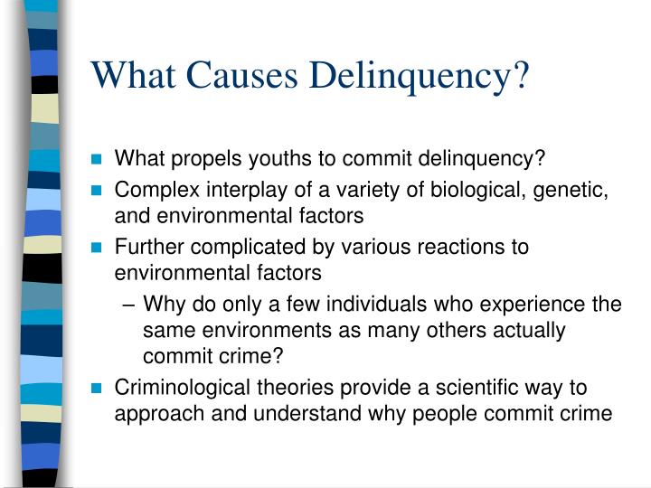 Causes Of Juvenile Delinquency