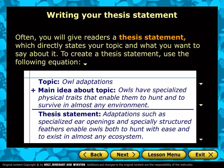 adaptation thesis statement