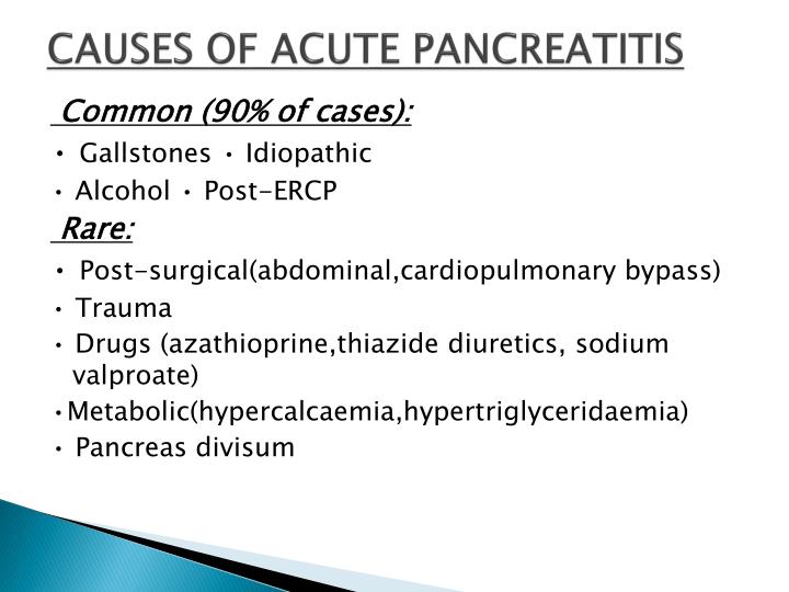 causes of pancreatitis