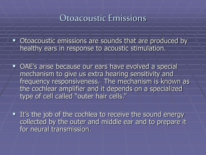 otoacoustic emissions oae ppt powerpoint presentation
