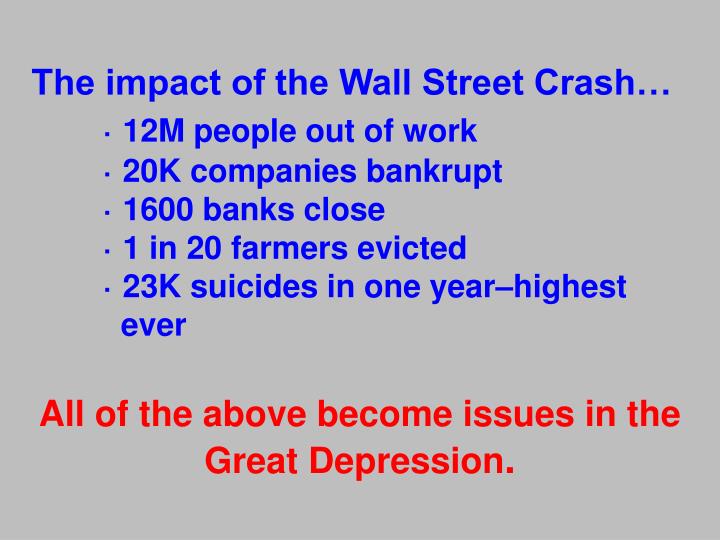 explain the relationship between the stock market crash of 1929 and the depression