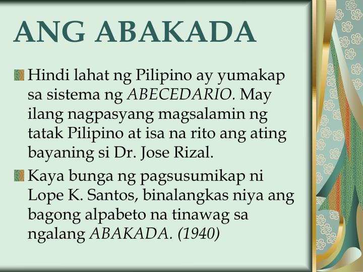 ano ang tawag sa abakada