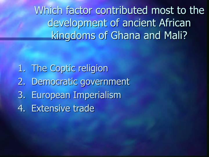 Trading system of mali