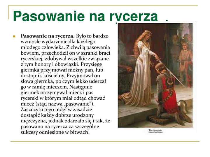 Dlaczego Pasowanie Na Rycerza Nazywano 8 Sakramentem PPT - Średniowieczne obyczaje rycerskie . PowerPoint Presentation - ID