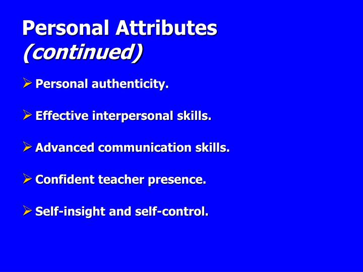 personal attributes